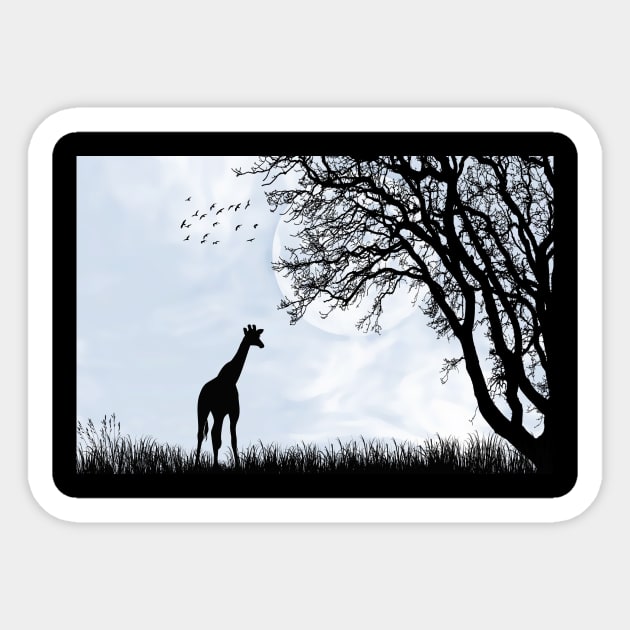 Giraffe In nature Sticker by Divan